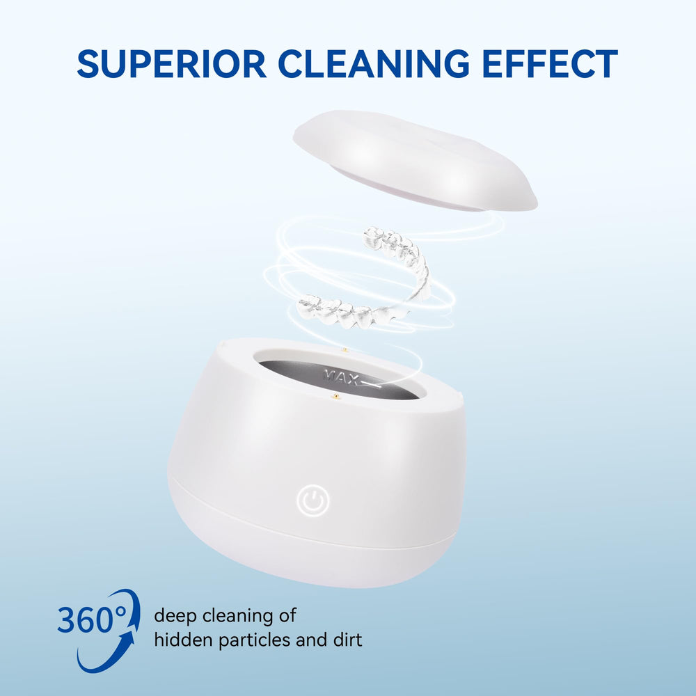 Device with 220ml capacity and stainless steel cleaning pod