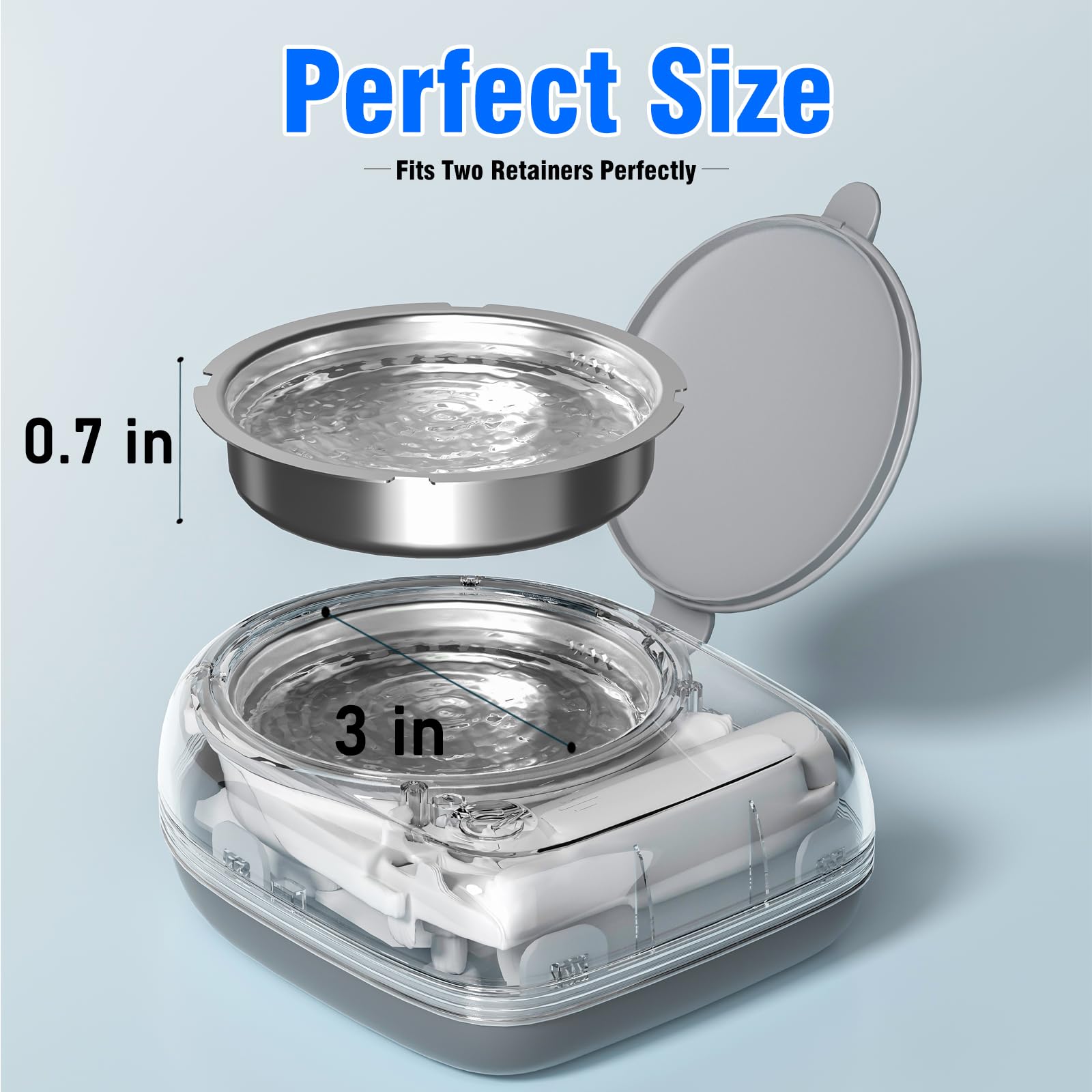 50,000 Hz ultrasonic cleaning technology for deep retainer cleaning