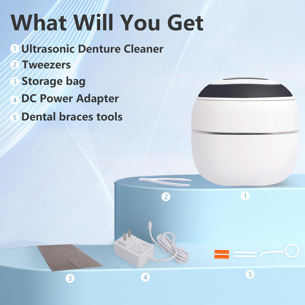 Portable, travel-friendly retainer cleaner with non-slip base