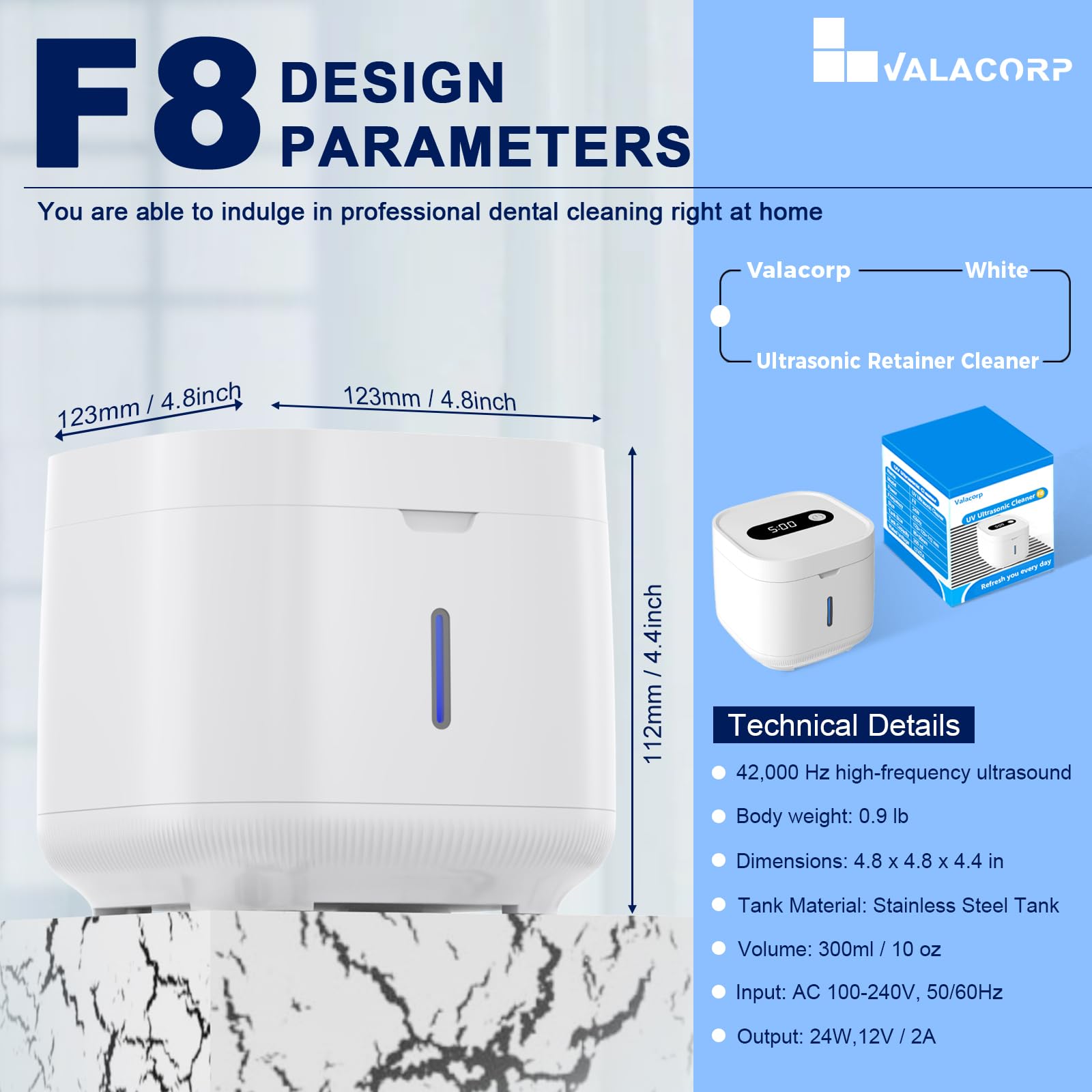 Safe, odor-free cleaning suitable for dentures, aligners, and guards