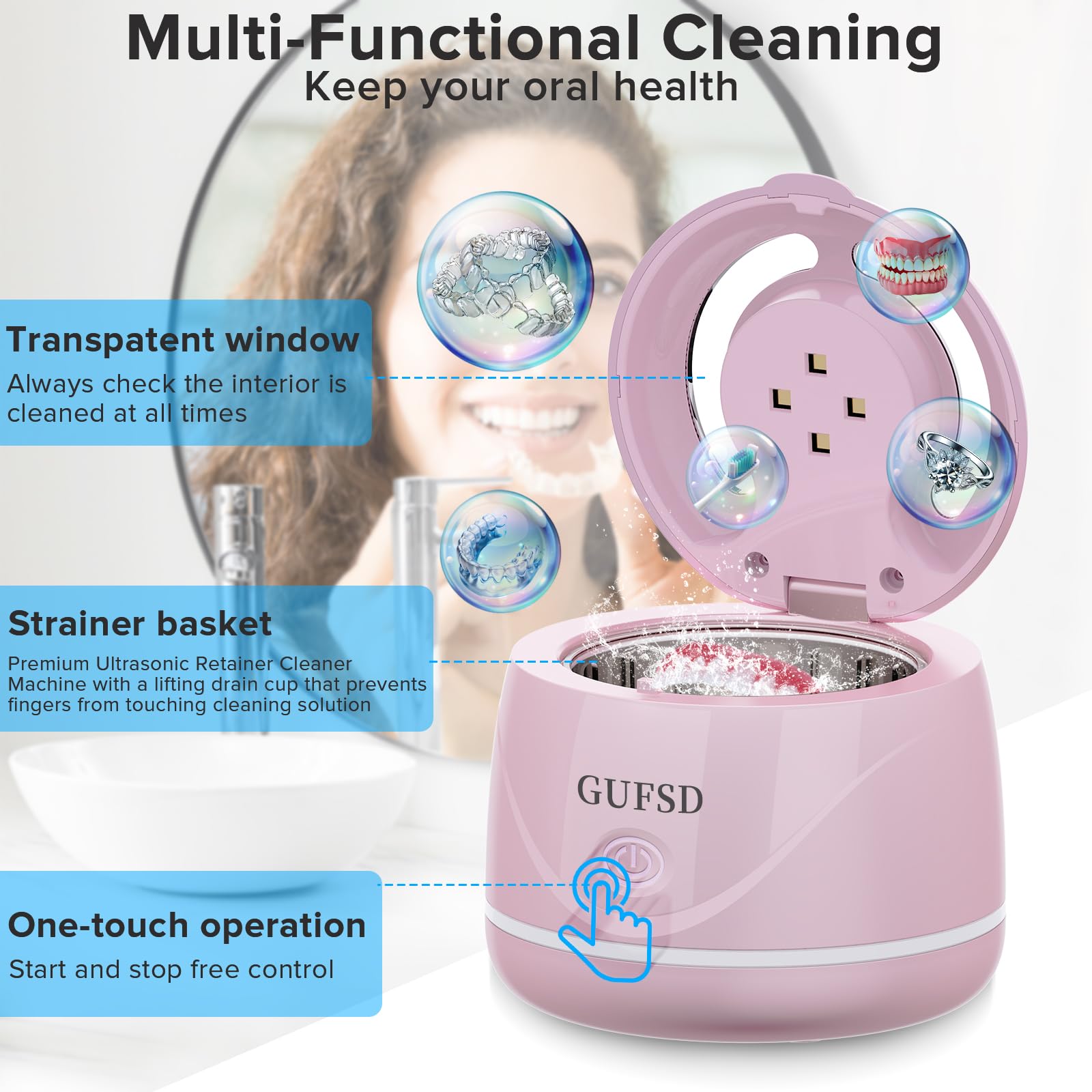 Anti-slip base and portable 180 ml cleaner