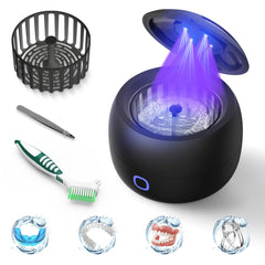 Front view of the Ultrasonic Retainer Cleaner with 200ml cleaning pod