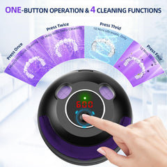 Product front view showing four cleaning modes