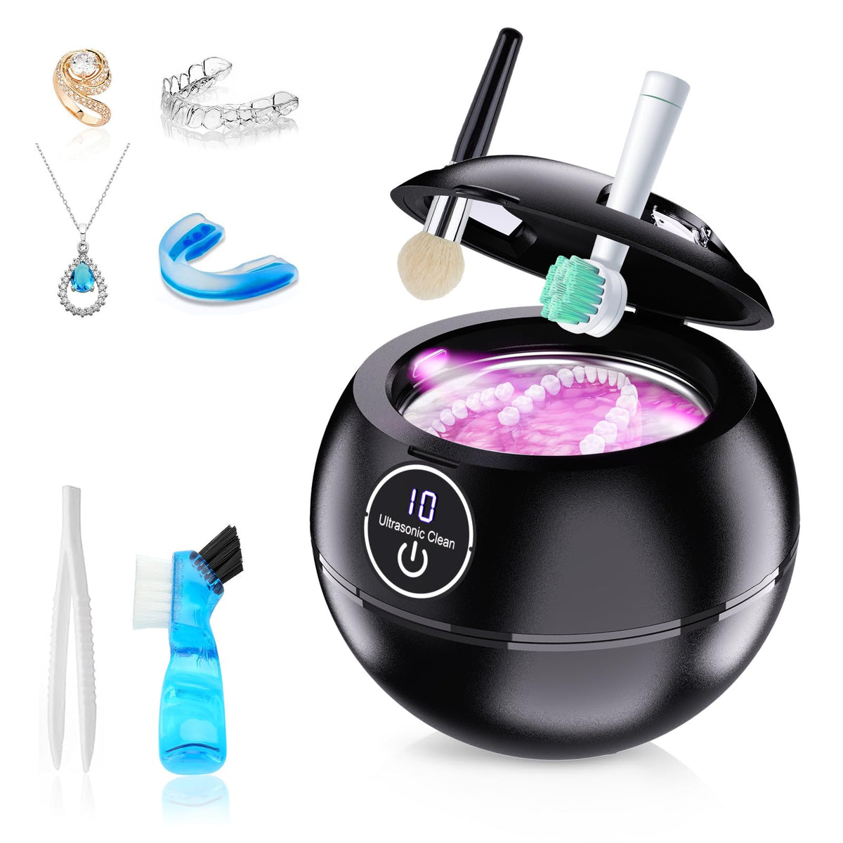 360-degree cleaning with ultrasonic retainer cleaner machine