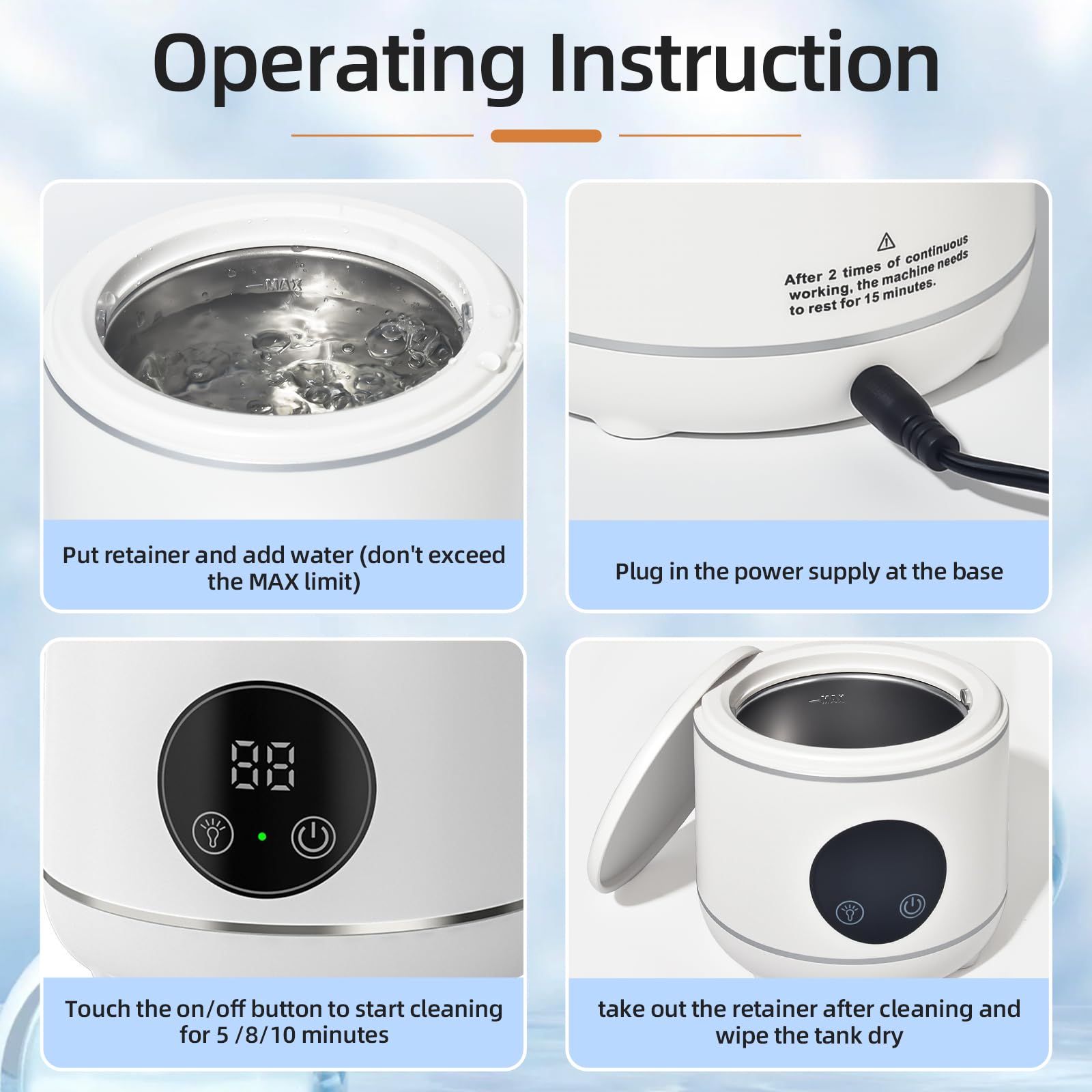 Compact white countertop device for dental appliances