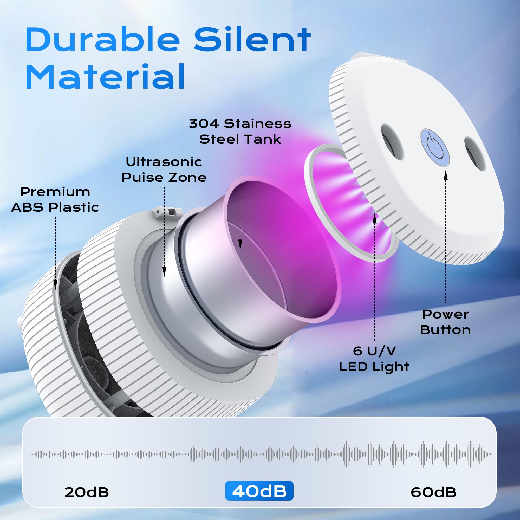 Easy setup with water-filled inner casing and power button