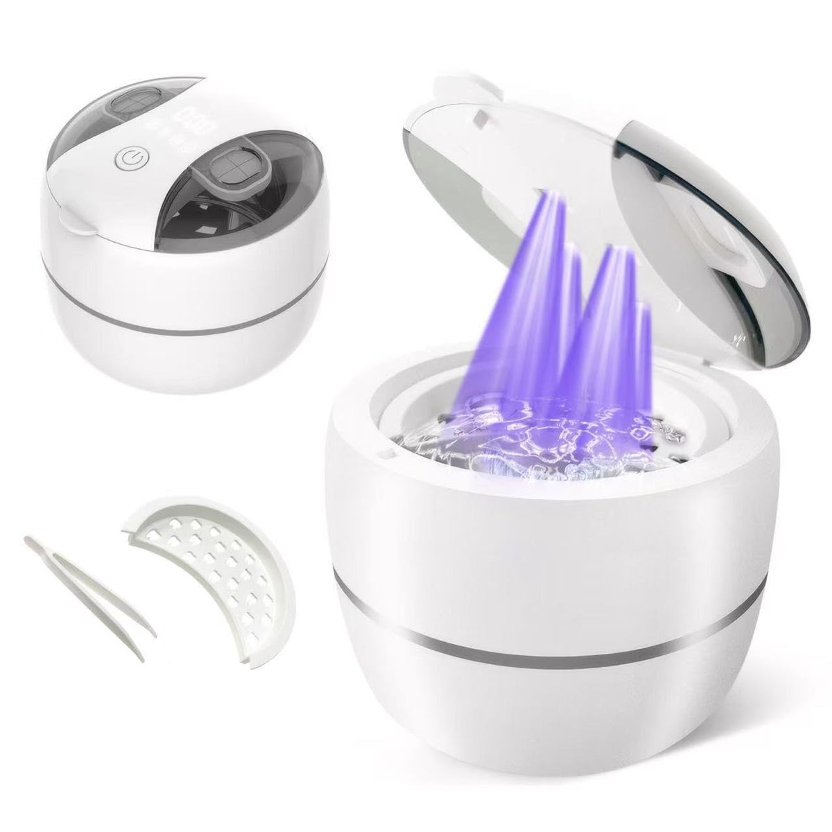 Front view of the 2025 Ultrasonic Retainer Cleaner showing 200ml tank