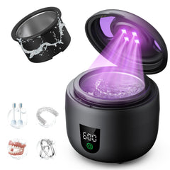 Ultrasonic retainer cleaner with removable inner tank and 180ml capacity
