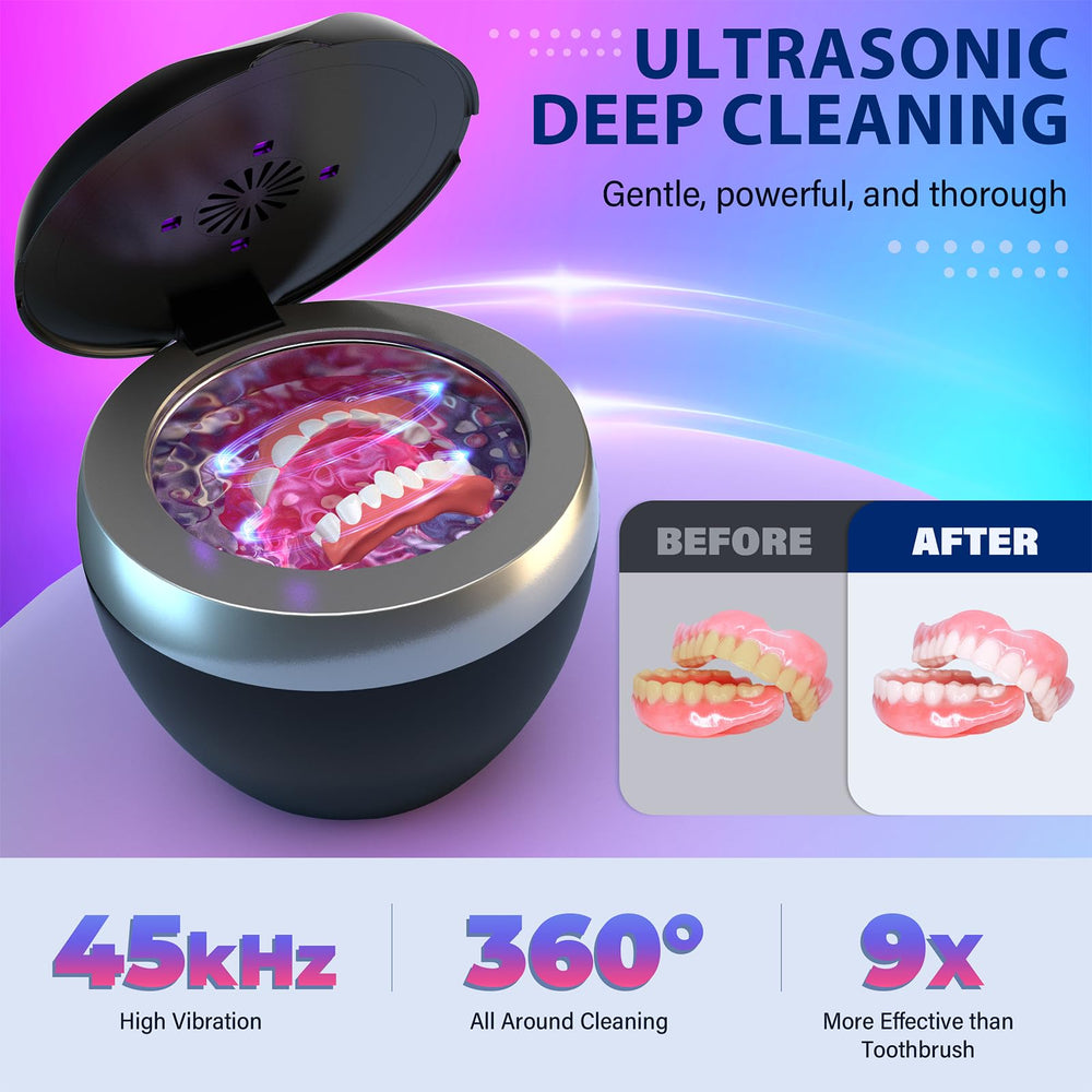Side view of Ultrasonic Retainer Cleaner showing controls