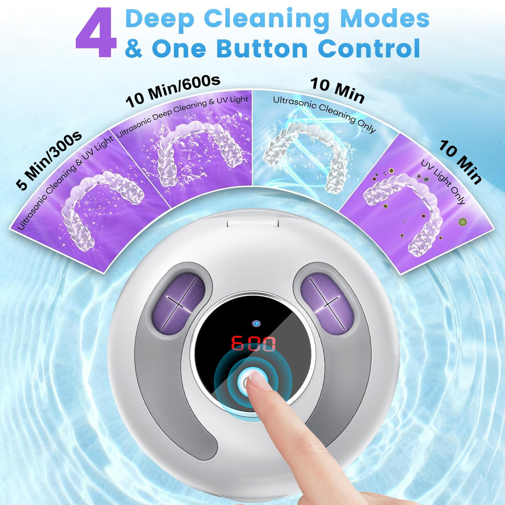 Front of cleaner showing 4 UV lights