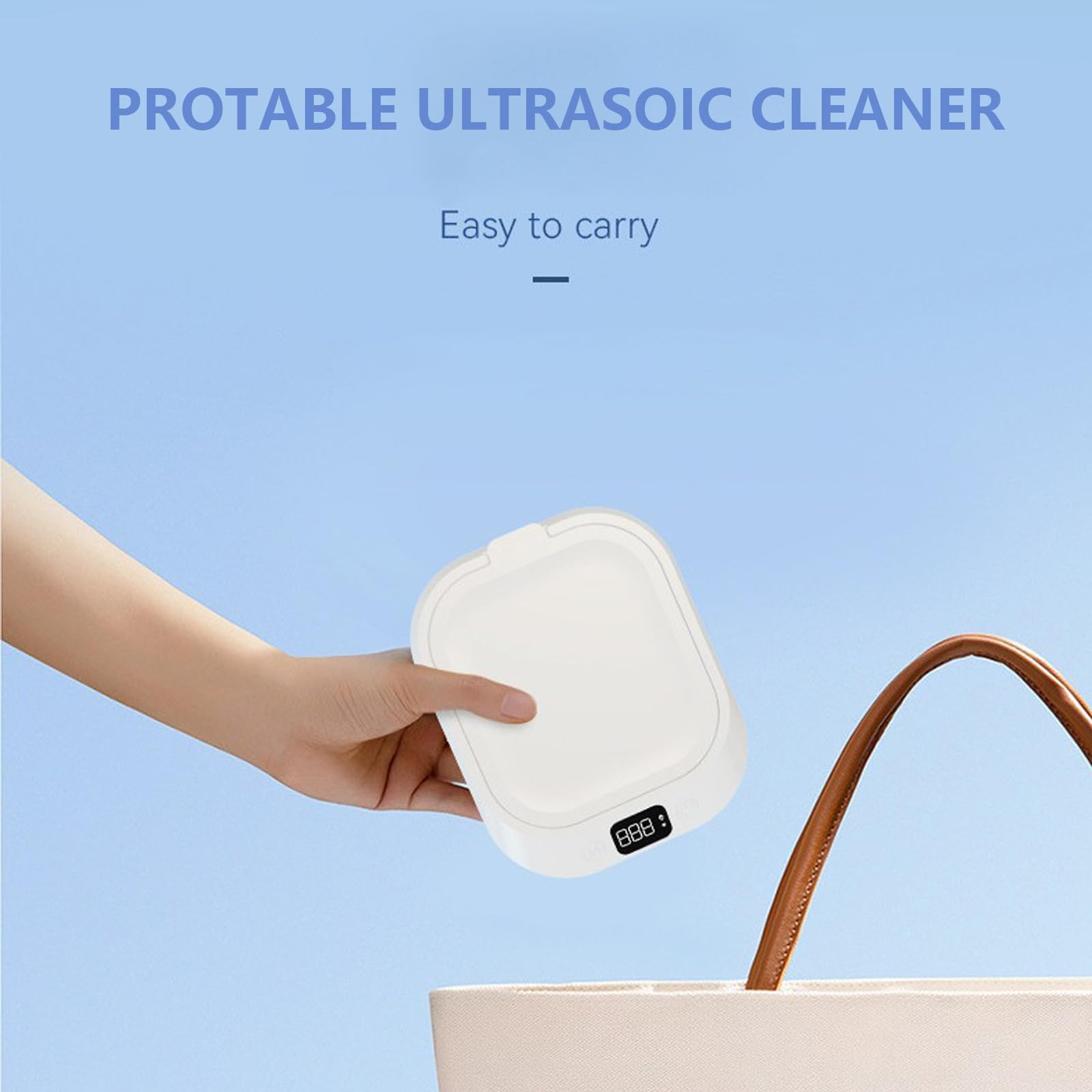 Compact 220ml ultrasonic cleaner suitable for dentures and dental appliances