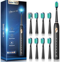 Ultrasonic toothbrush for adults in black – front view