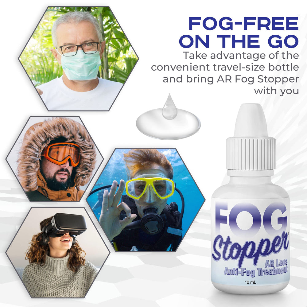 Complete ULTRAVUE eyeglass cleaning set with spray and anti-fog drops