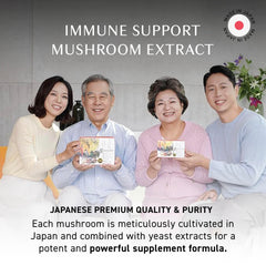 Assorted premium mushroom extract blend used in Umeken Beta Glucan
