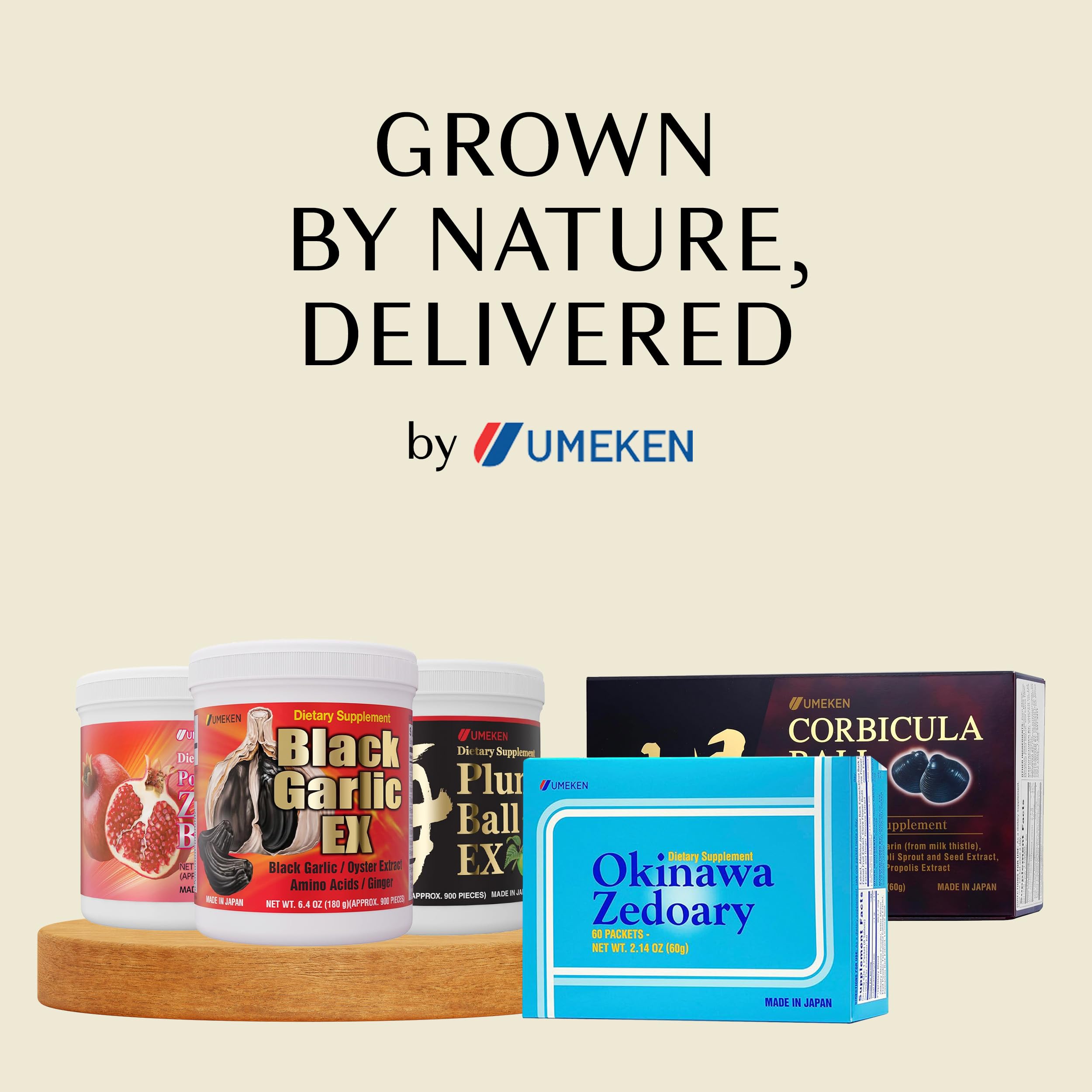 Product shot of the Umeken Black Garlic EX tub