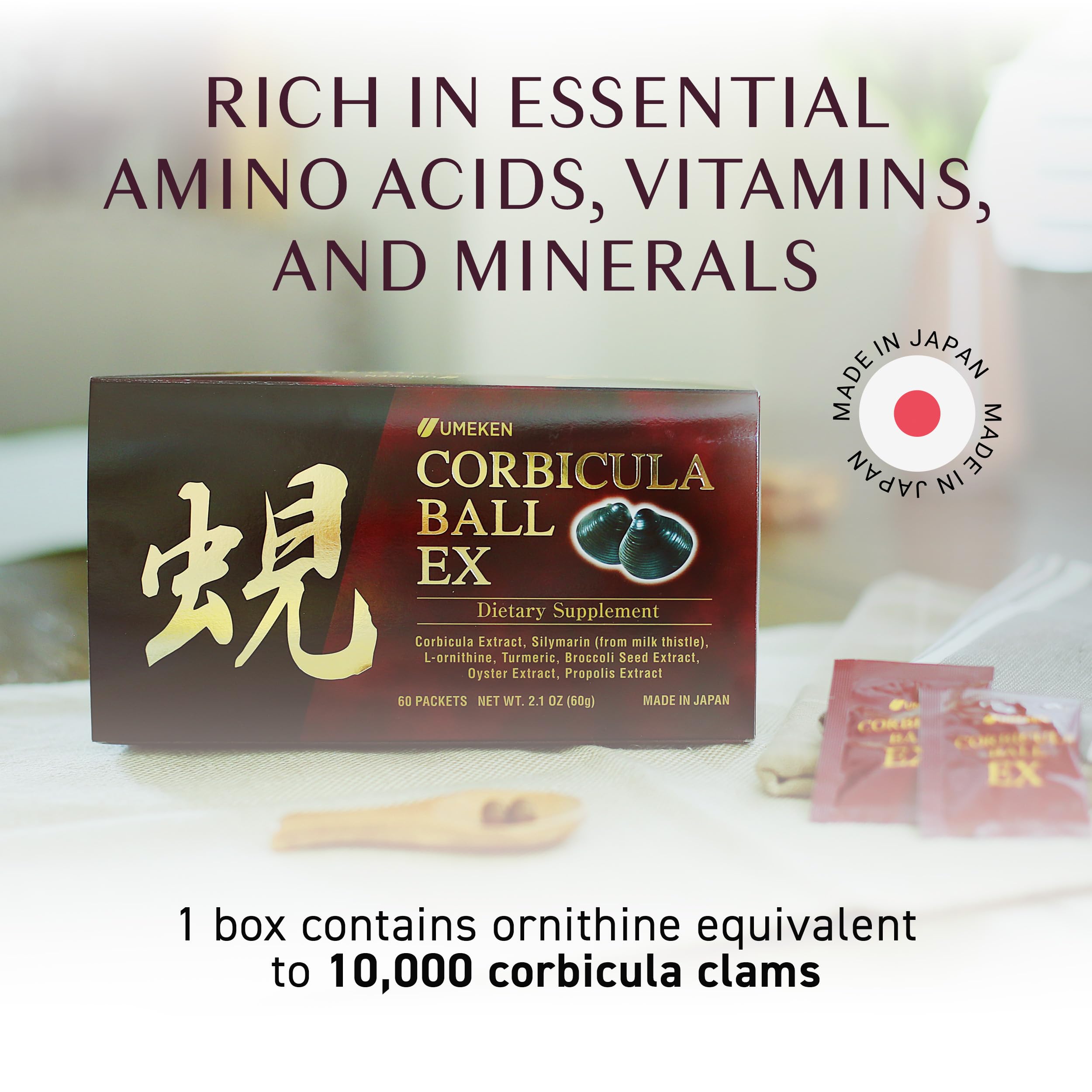 Product box and bottle display for Umeken Corbicula Ball EX
