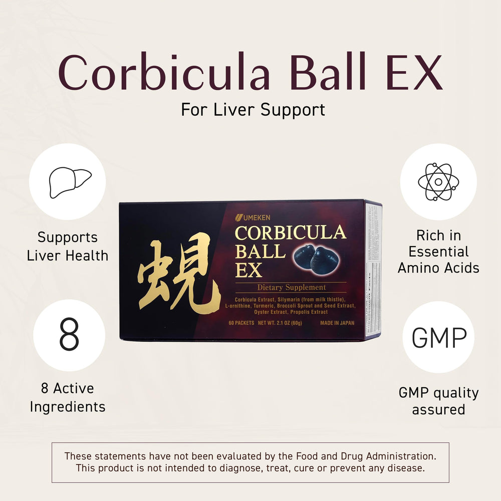 Close-up of a daily packet from Umeken Corbicula Ball EX