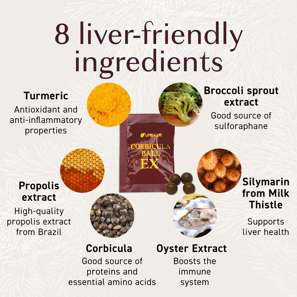 Liver-support ingredients: turmeric, silymarin, zinc, oyster, and L-ornithine