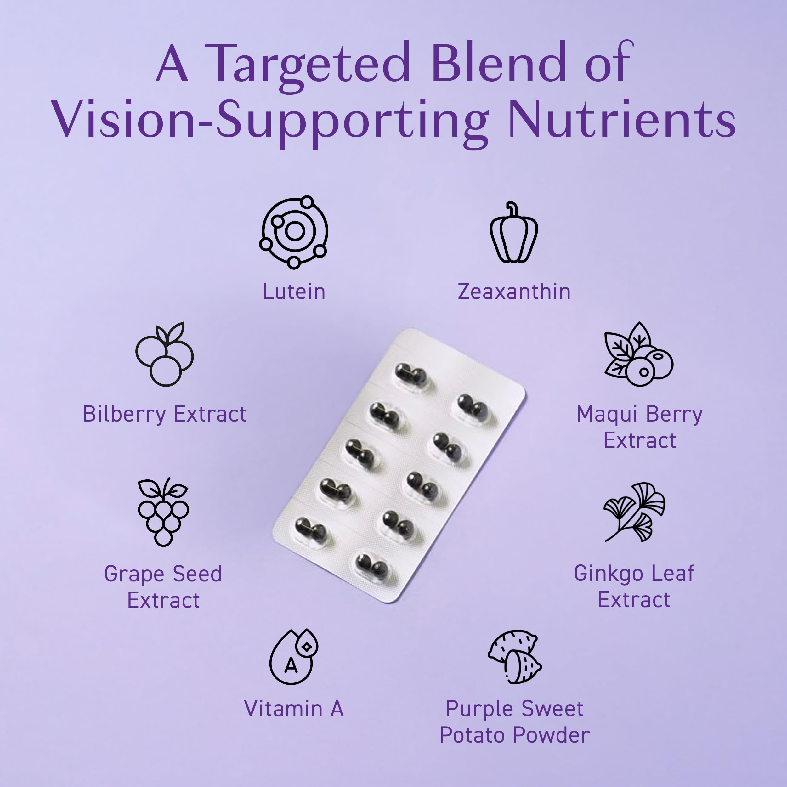 Key ingredients: blueberry extract, lutein, zeaxanthin