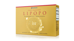 Front view of Umeken Lipopo 3-month supply box with 90 packets