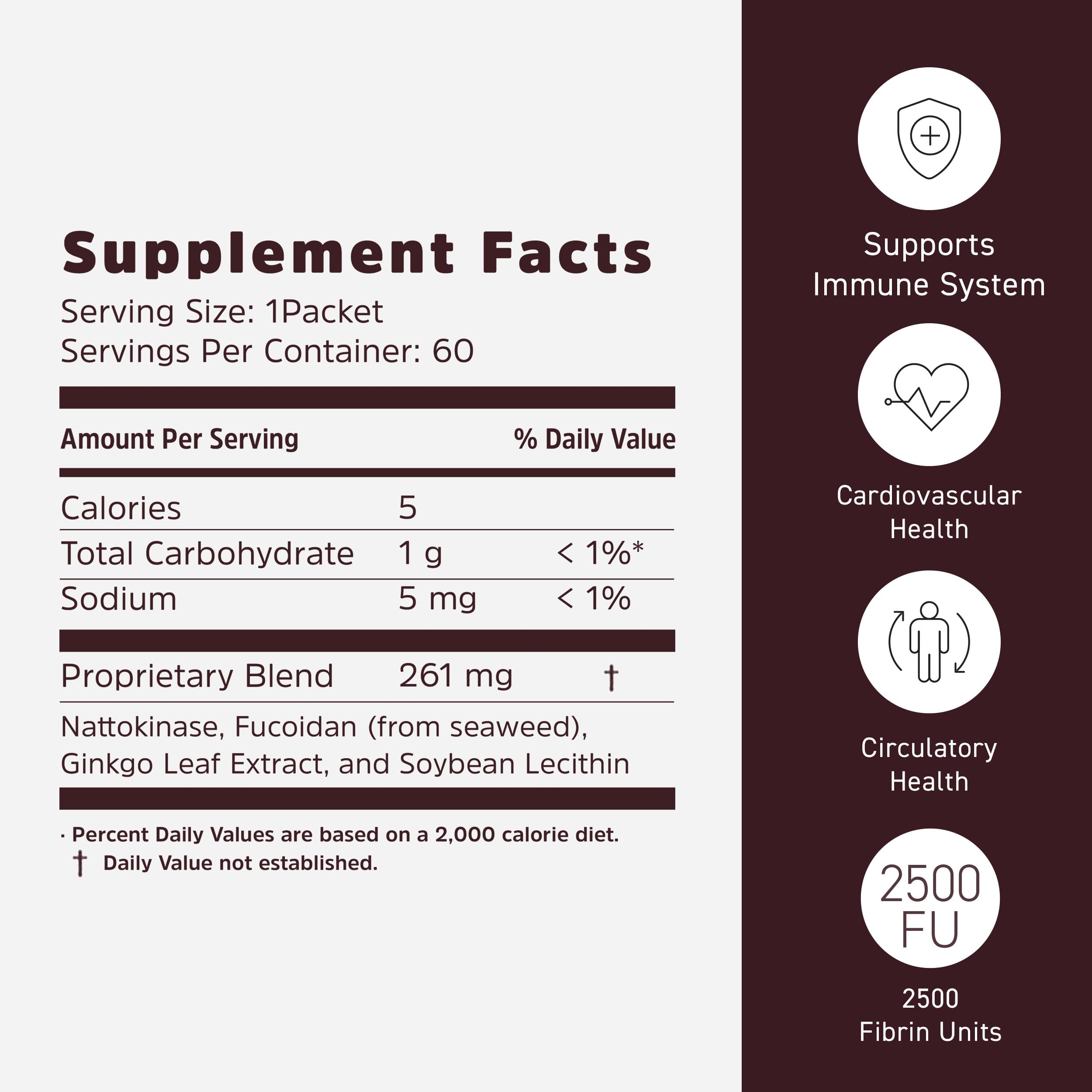 Single dosage packet with water for Umeken Nattokinase Plus Fucoidan