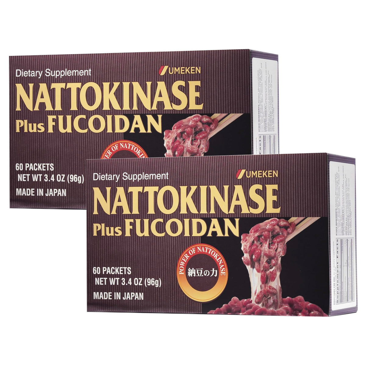Front view of Umeken Nattokinase Plus Fucoidan 60-count Pack 2