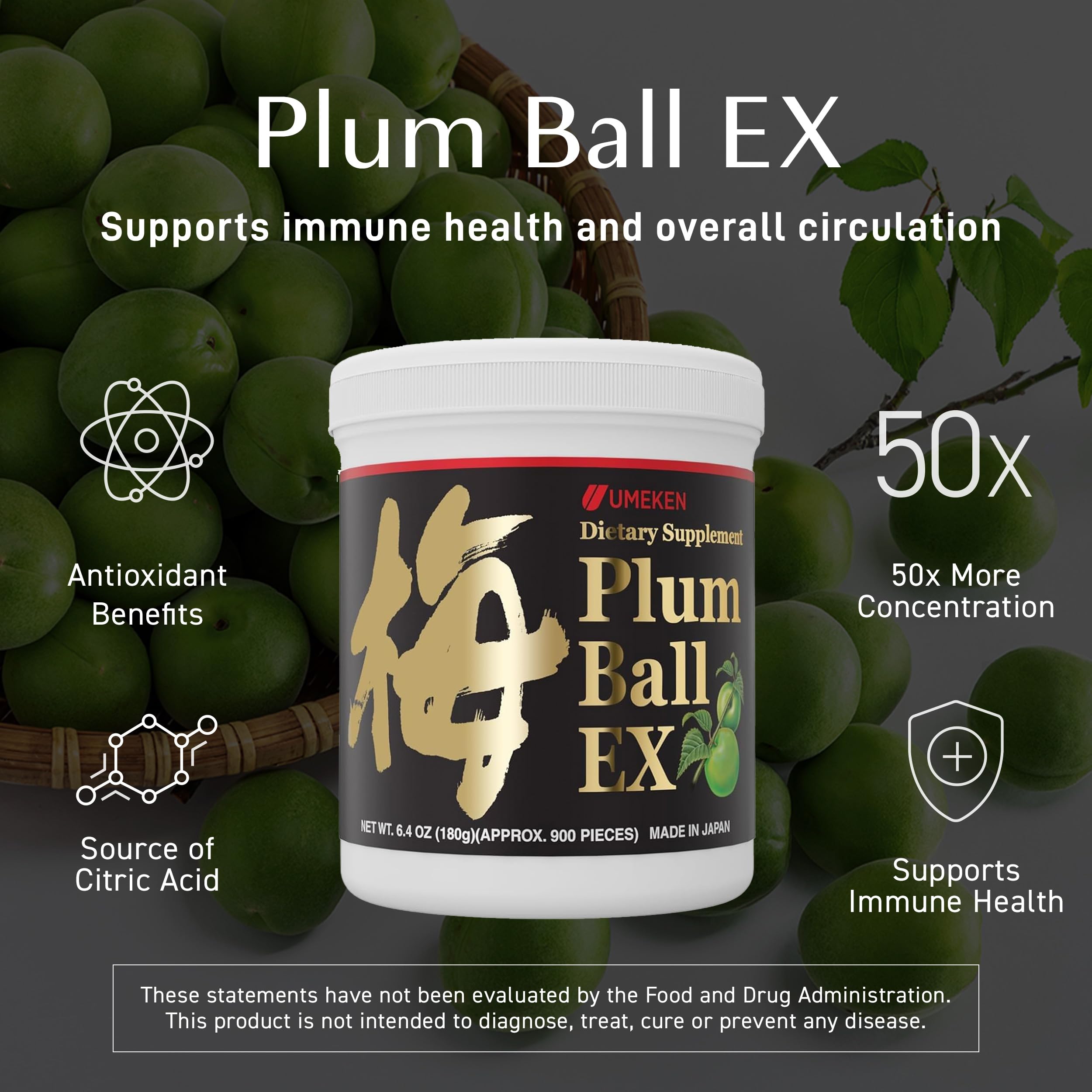 Umeken Plum Ball EX immune support plum extract container
