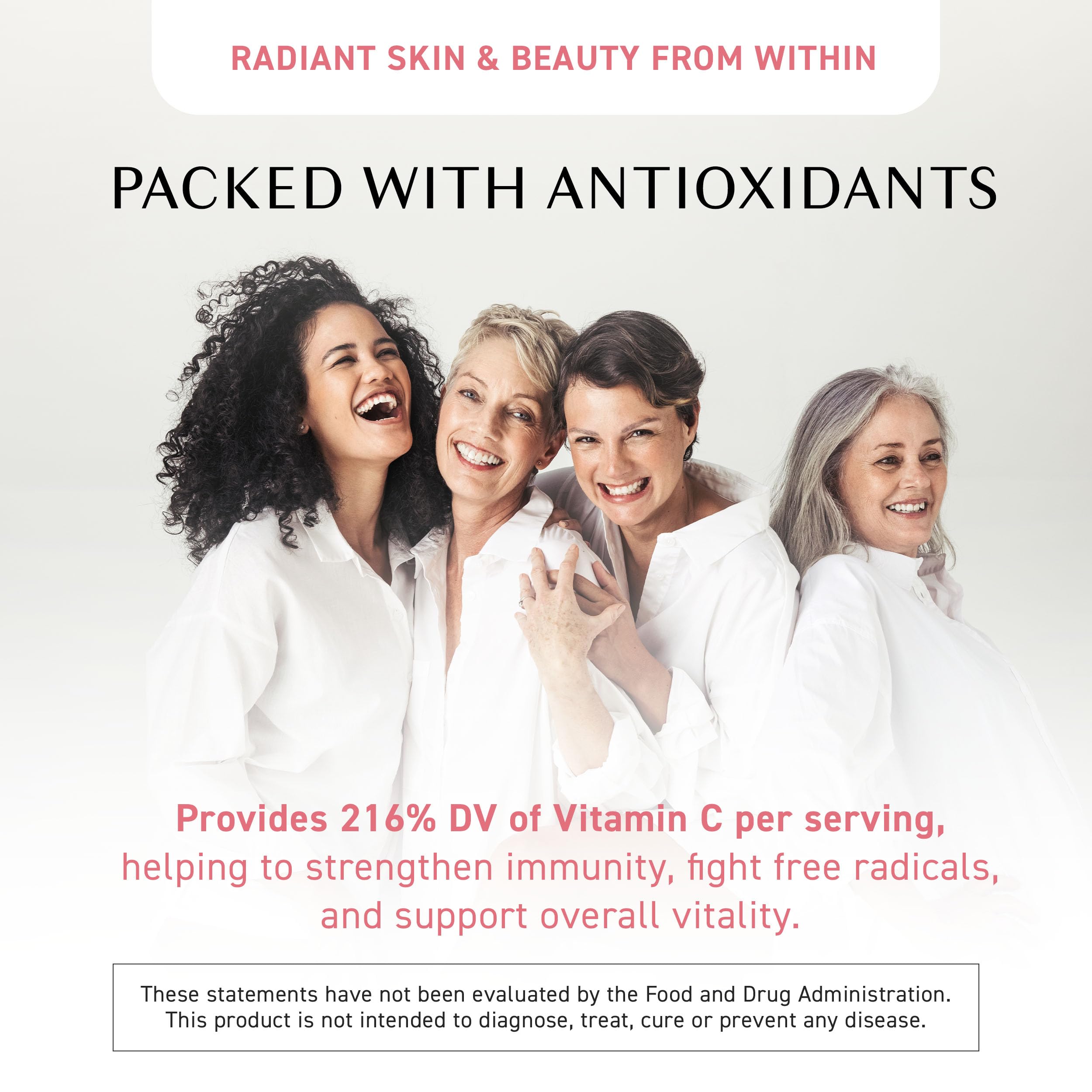 Label showing pomegranate extract, melon placenta, lipoic acid, ceramide and cranberry