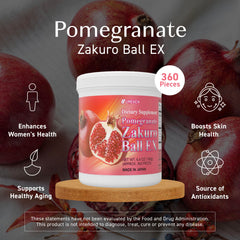 Side view of Umeken Pomegranate Balls bottle