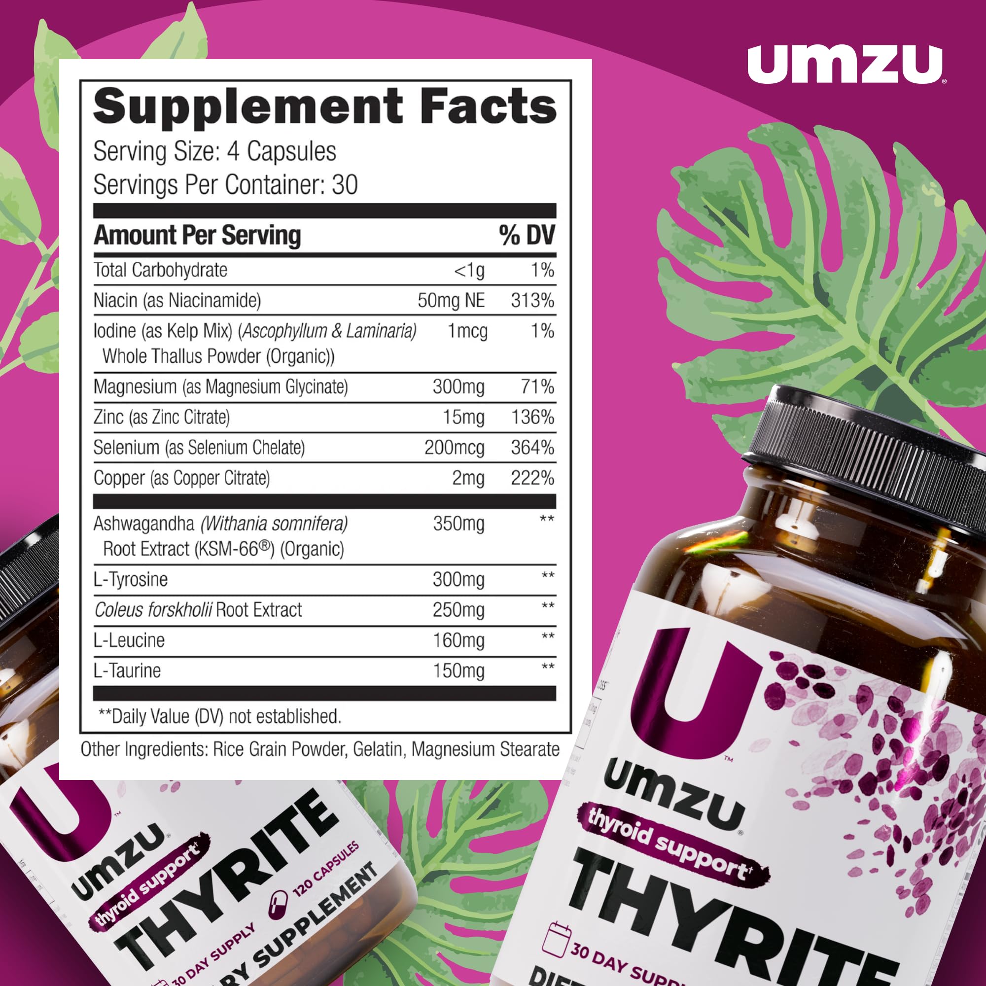 Bottle of UMZU Thyrite 120 capsules