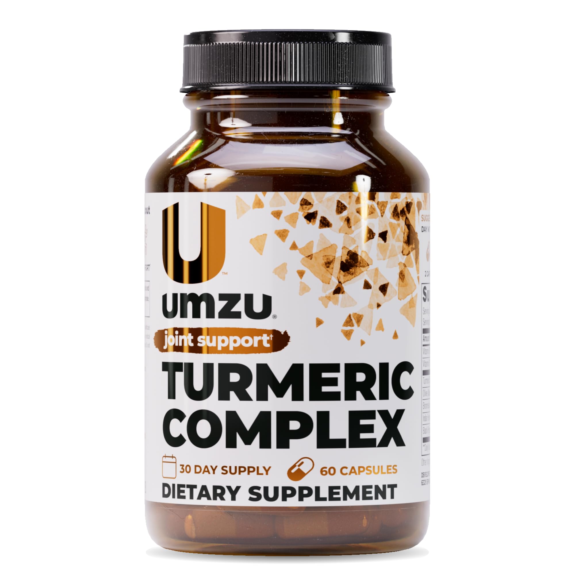 UMZU Turmeric Curcumin supplement bottle with 60 capsules