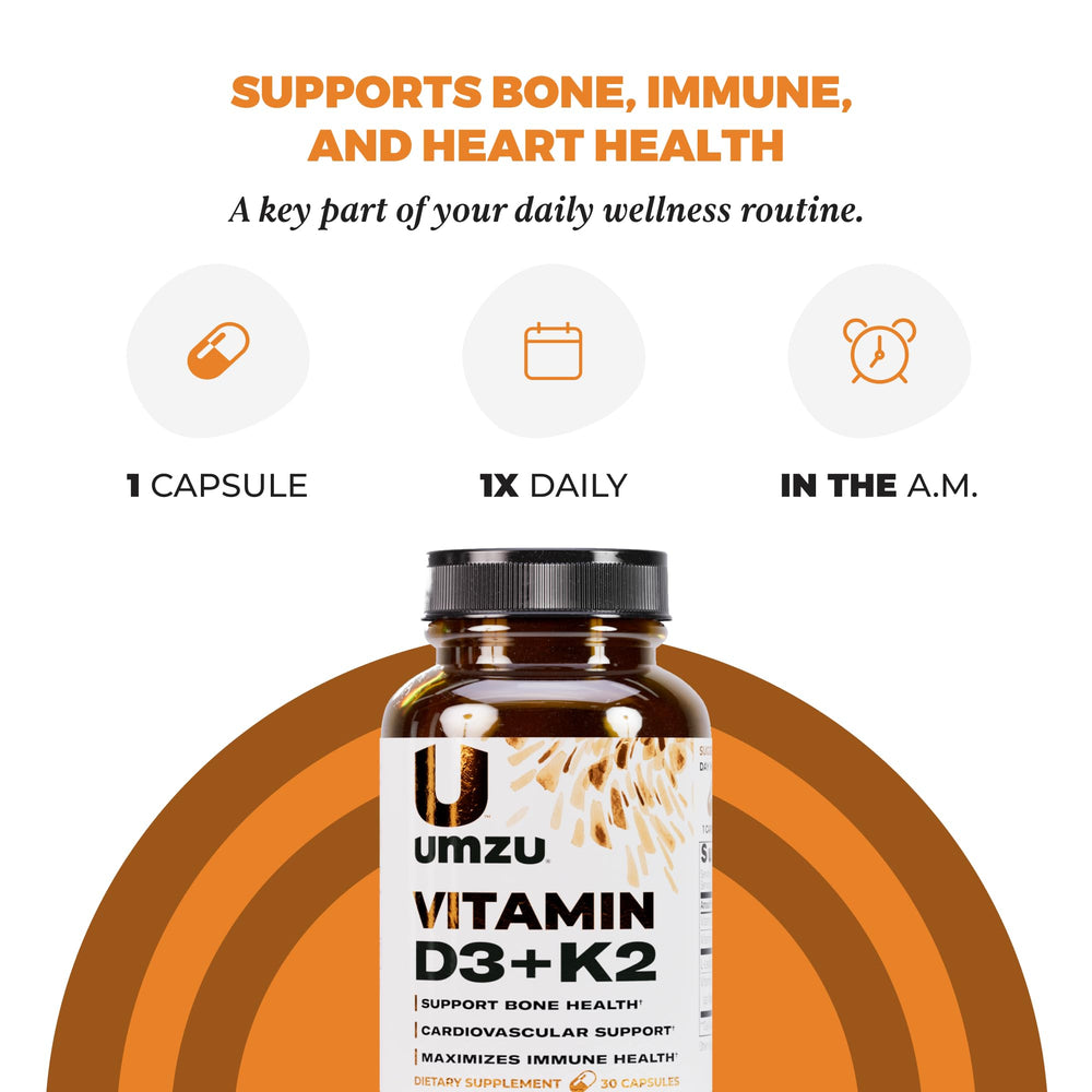 Nutritional facts for UMZU Vitamin D3 + K2