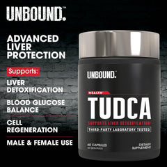 Unbound Tudca 60 capsules bottle with visible label