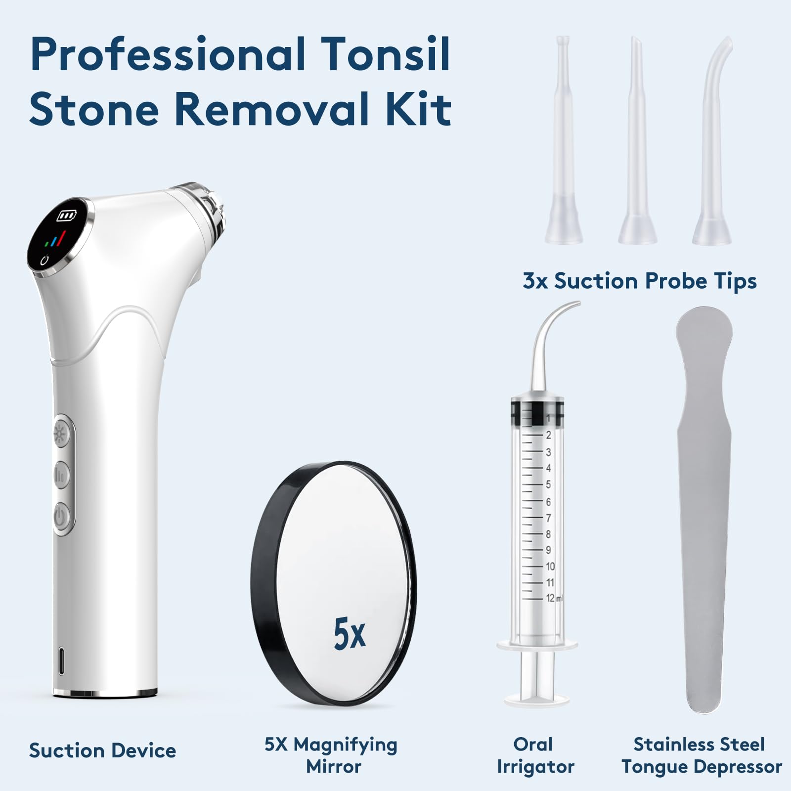 Unboxing the white Tonsil Stone Remover Kit