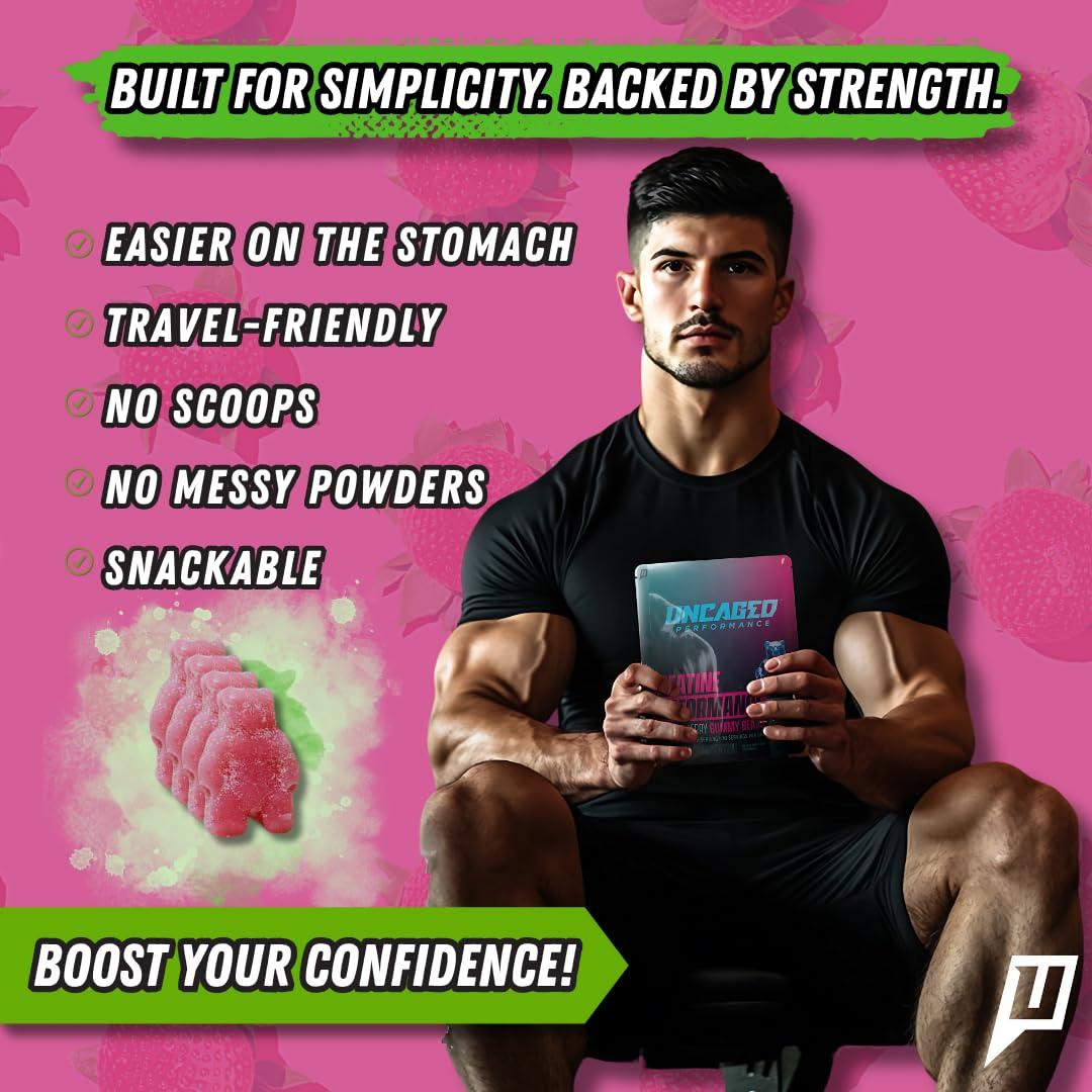 Ingredient and supplement facts for Uncaged Creatine Monohydrate Gummies