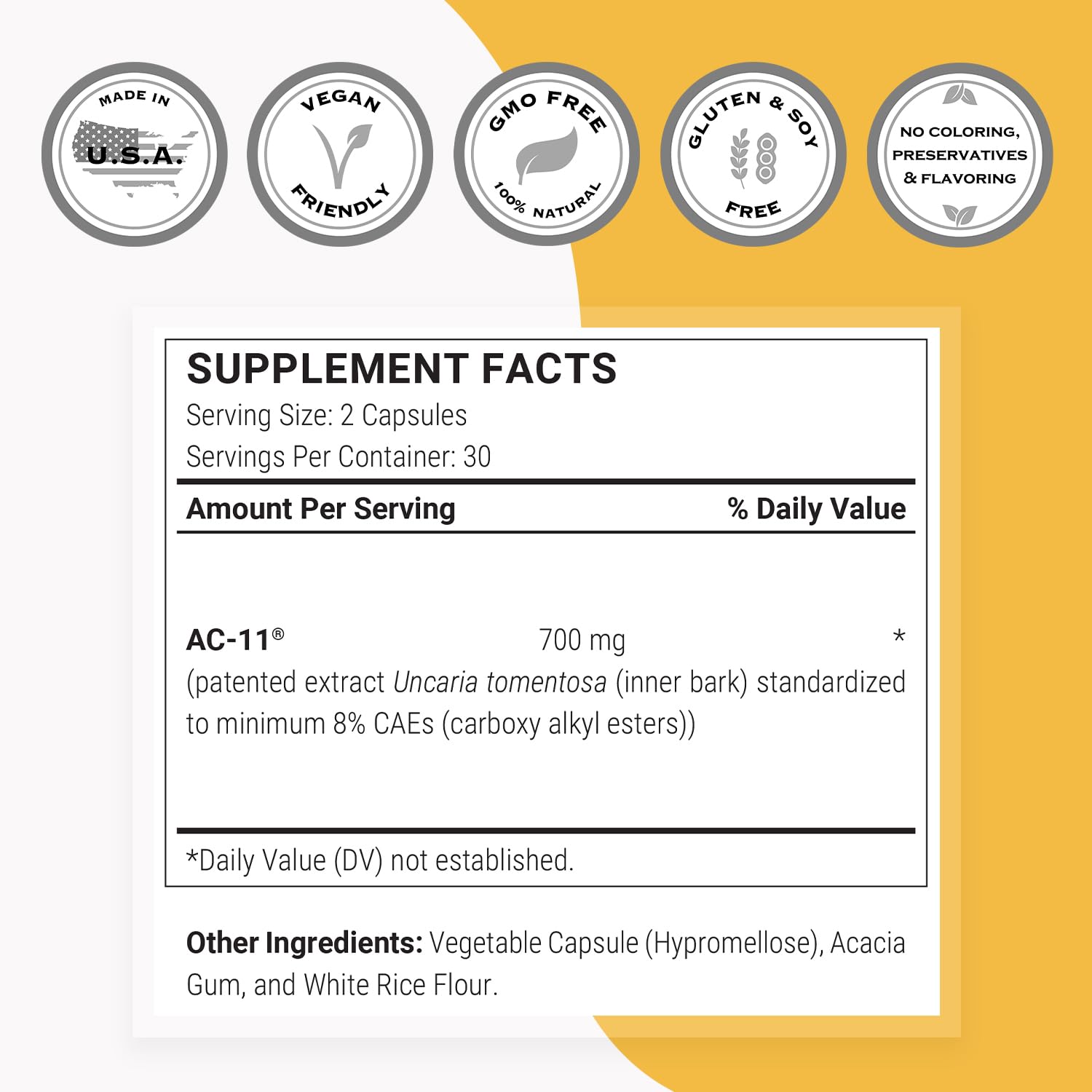 Uncaria tomentosa AC-11 extract (8% carboxy alkyl esters)