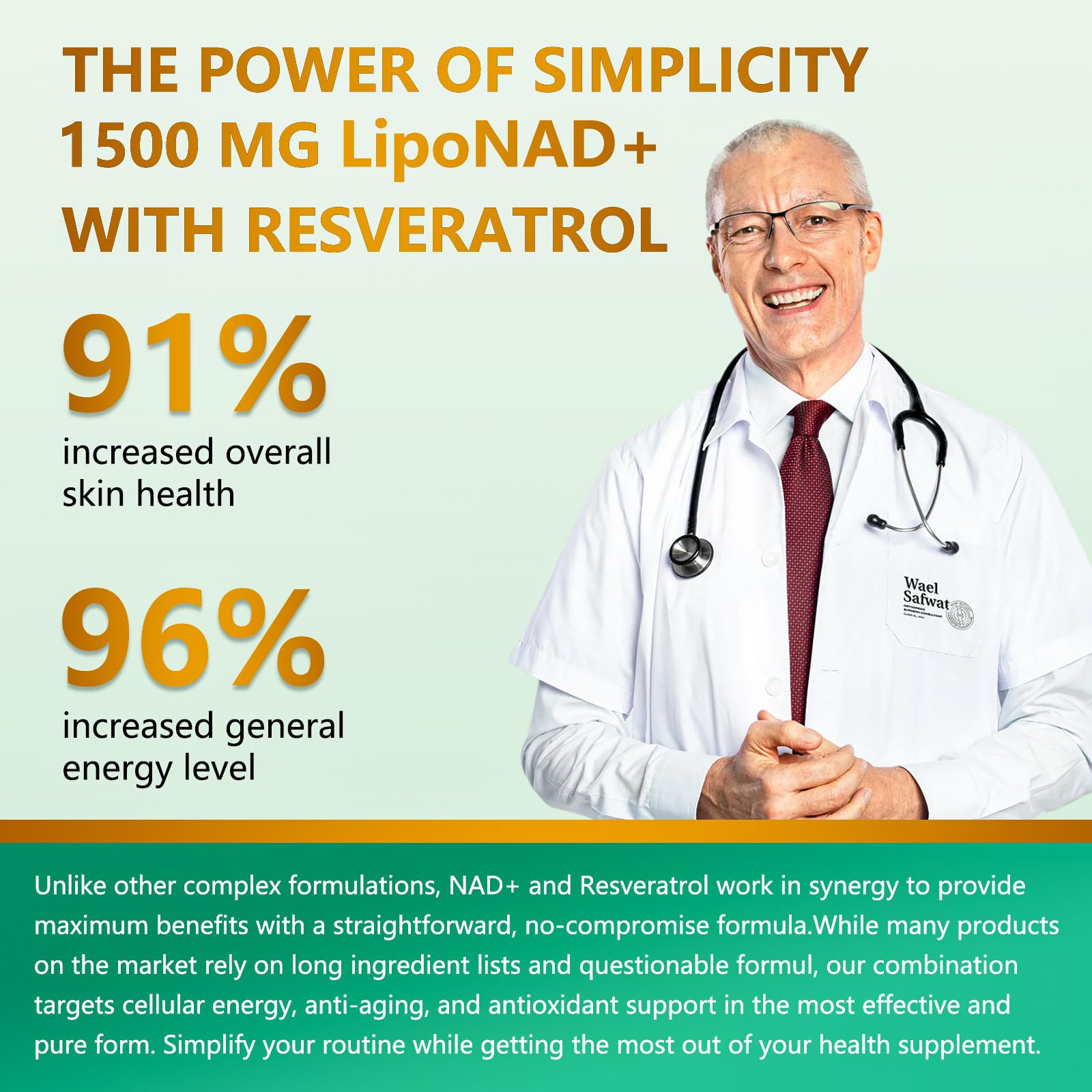 Key ingredients: Nicotinamide Riboside and Resveratrol