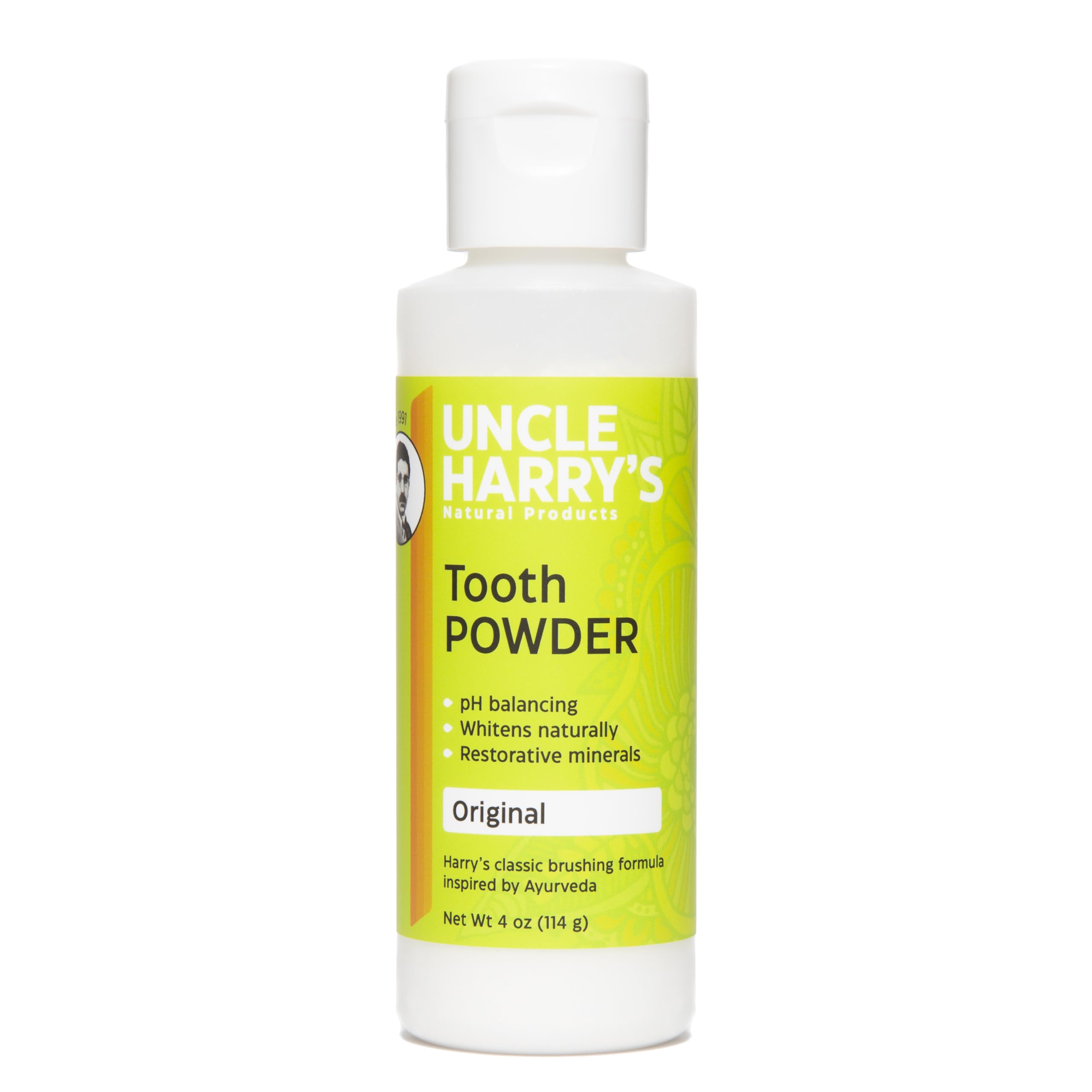 Uncle Harry's Remineralizing Tooth Powder 4 oz jar - front view