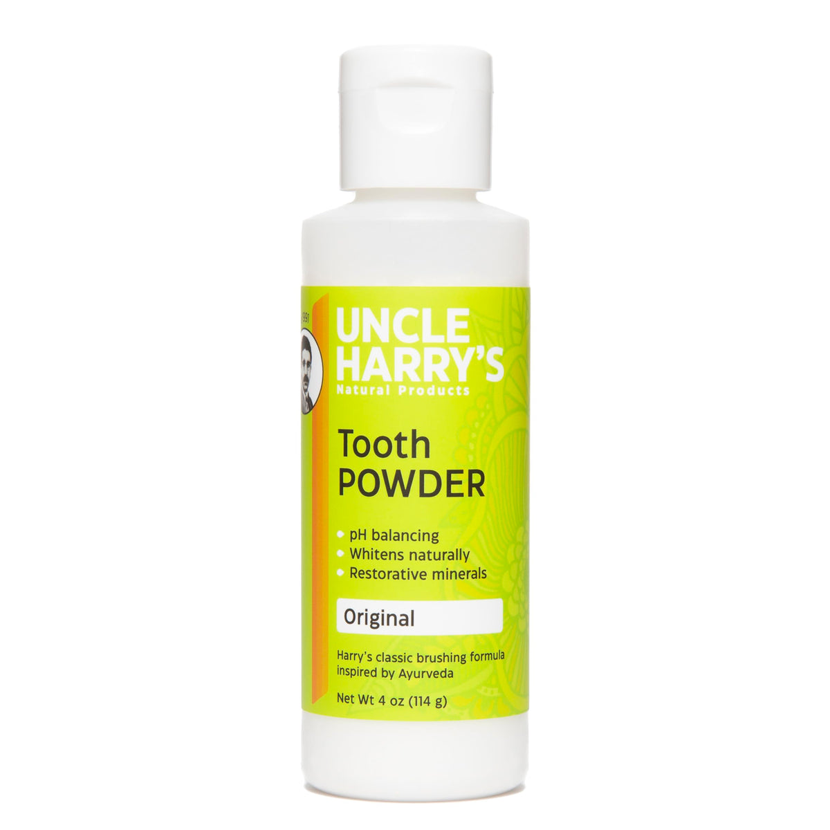 Uncle Harry's Remineralizing Tooth Powder 4 oz jar - front view
