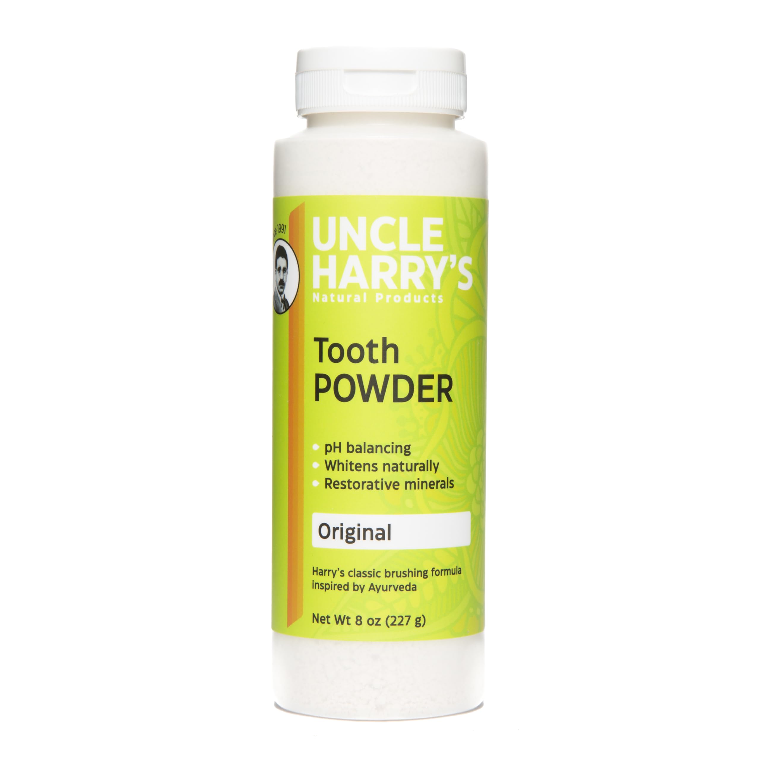 Uncle Harrys All Natural Tooth Powder jar 8 oz