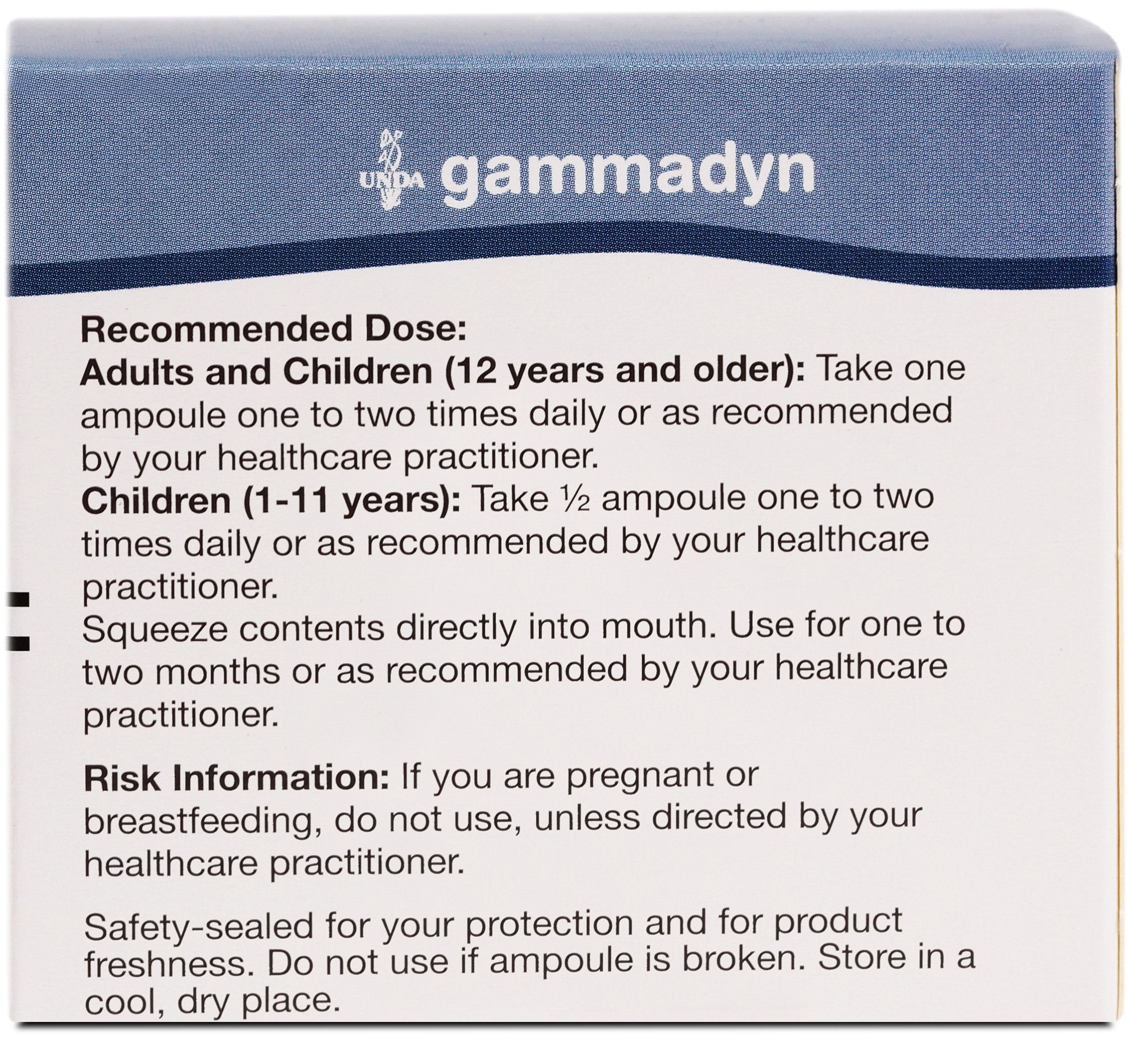 Close-up of UNDA Gammadyn Zn-Cu ampoules