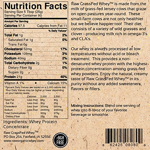 Undenatured cold processed whey protein