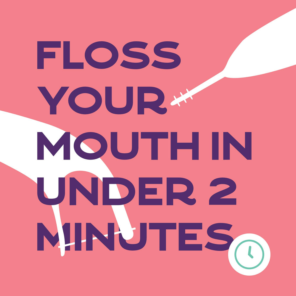 Flossing action showing under the arch wire