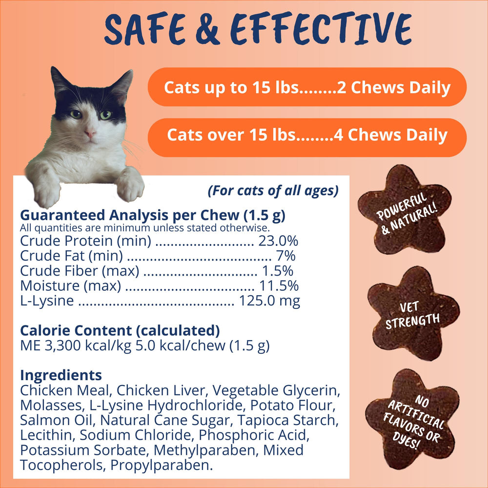 Made in USA, all-natural L-lysine cat treats with charitable support