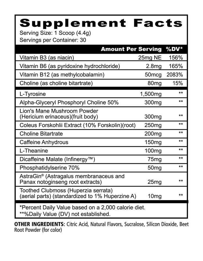 Panda Supps Focus 3.0 Pink Lemonade serving scoop and supplement bottle