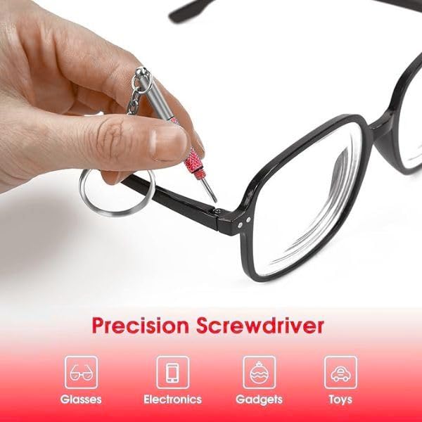 Close-up of Phillips head screwdriver for glasses