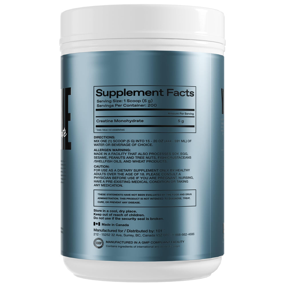 Unflavored creatine powder packaging