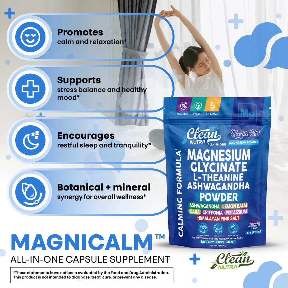 Unflavored magnesium powder ready to mix into a beverage