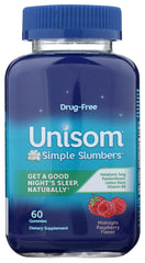 Unisom Simple Slumbers Melatonin Gummies Midnight Raspberry bottle – 60 count