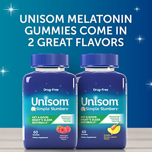 Close-up showing gummies and sleep support benefits